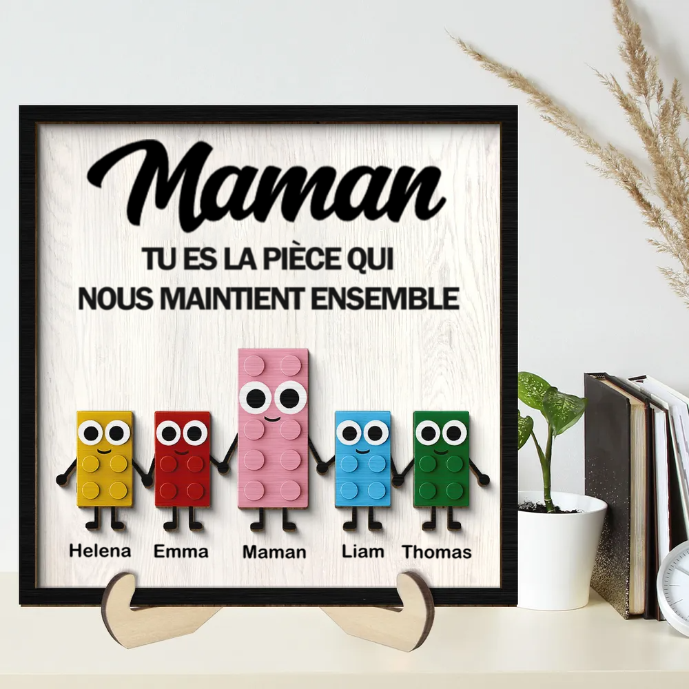 Plaque en bois personnalisée à 2 couches – Puzzle mignon