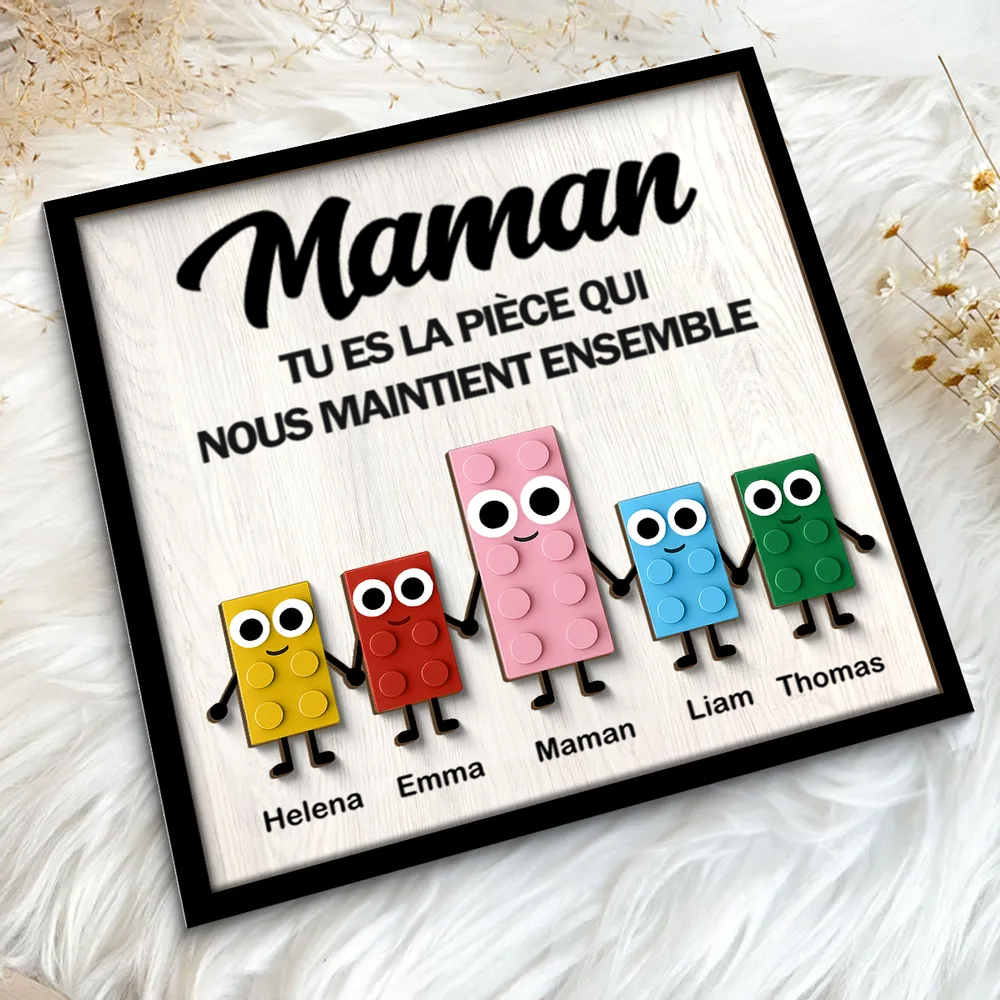 Plaque en bois personnalisée à 2 couches – Puzzle mignon
