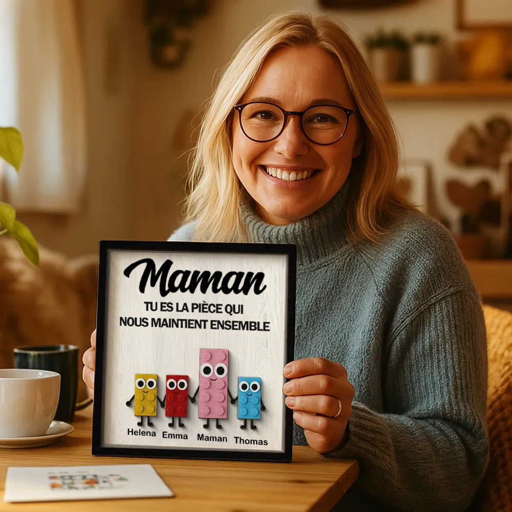 Plaque en bois personnalisée à 2 couches – Puzzle mignon
