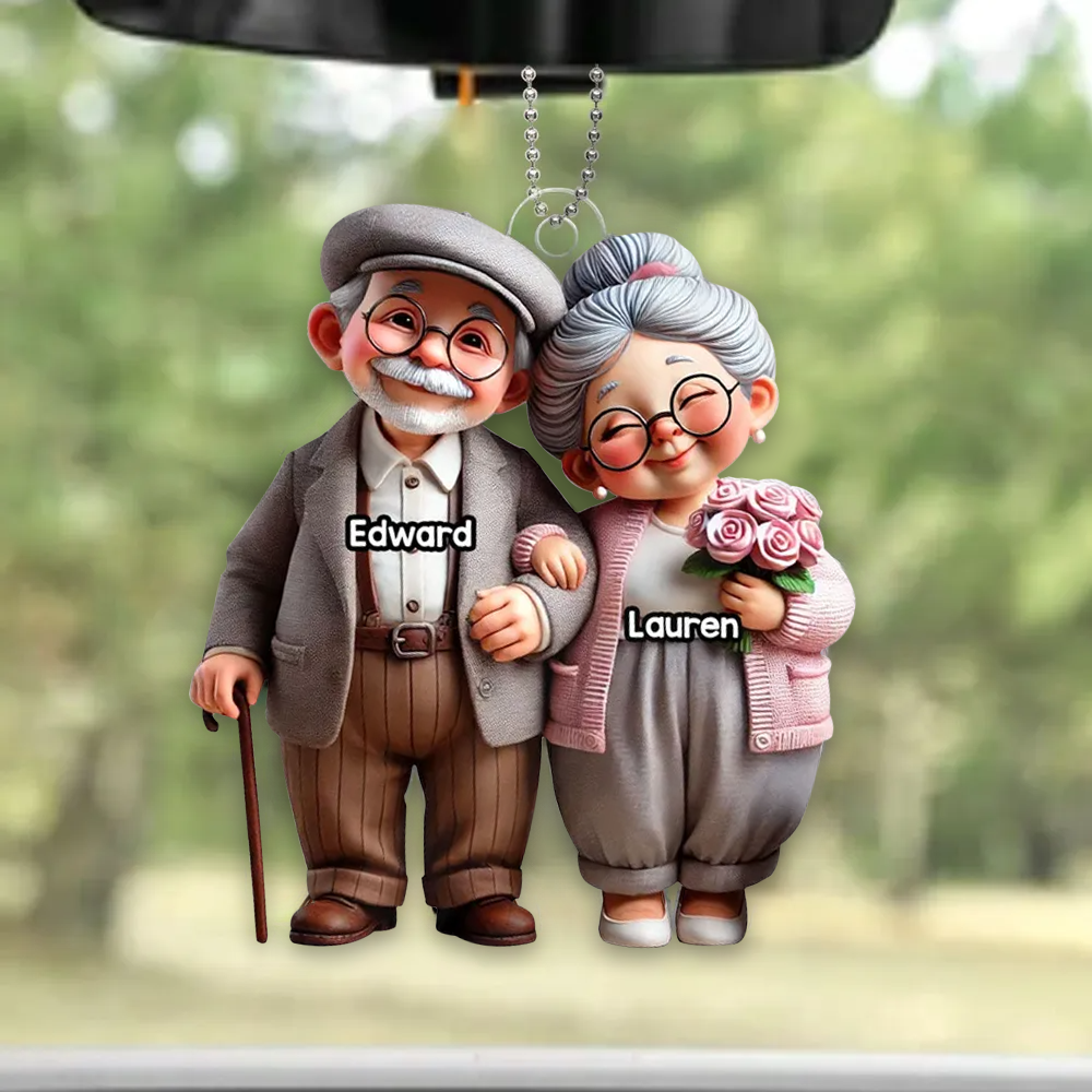 Porte-voiture en acrylique pour couple âgé – Cadeau pour couple et grands-parents