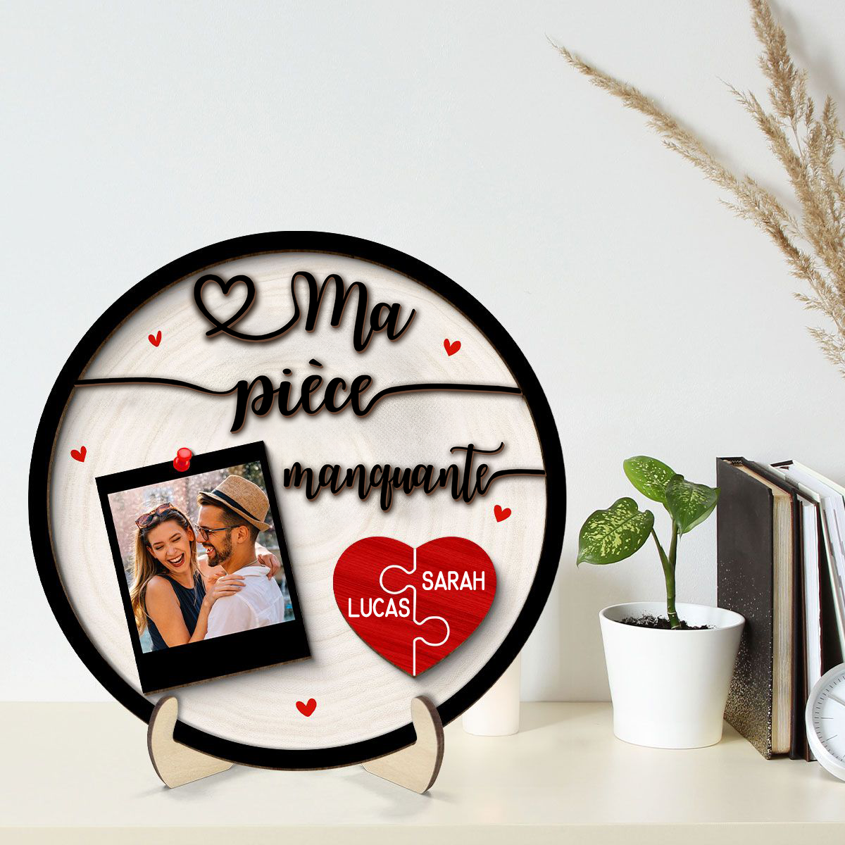 Plaque en bois personnalisée – « Ma moitié manquante » Cadeau pour couple