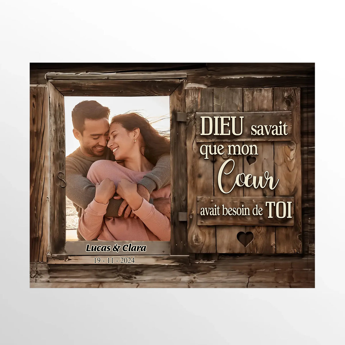 Clip pare-soleil personnalisé avec cadre photo – Cadeau pour couples