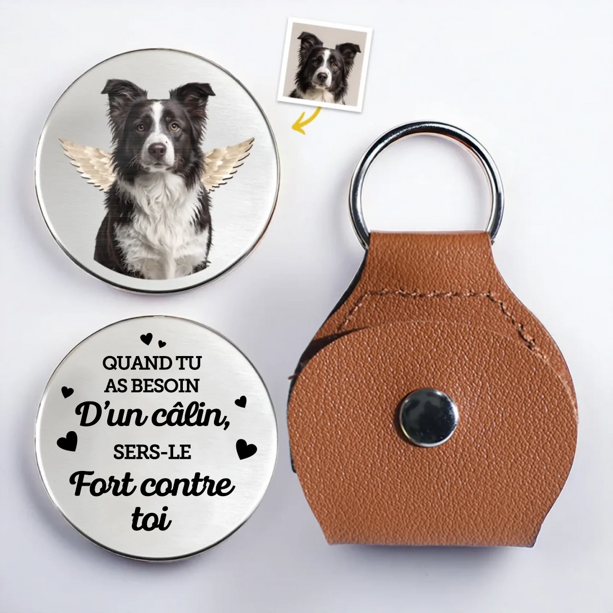 Ailes d’ange – Mini-câlin de poche avec photo, cadeau de deuil