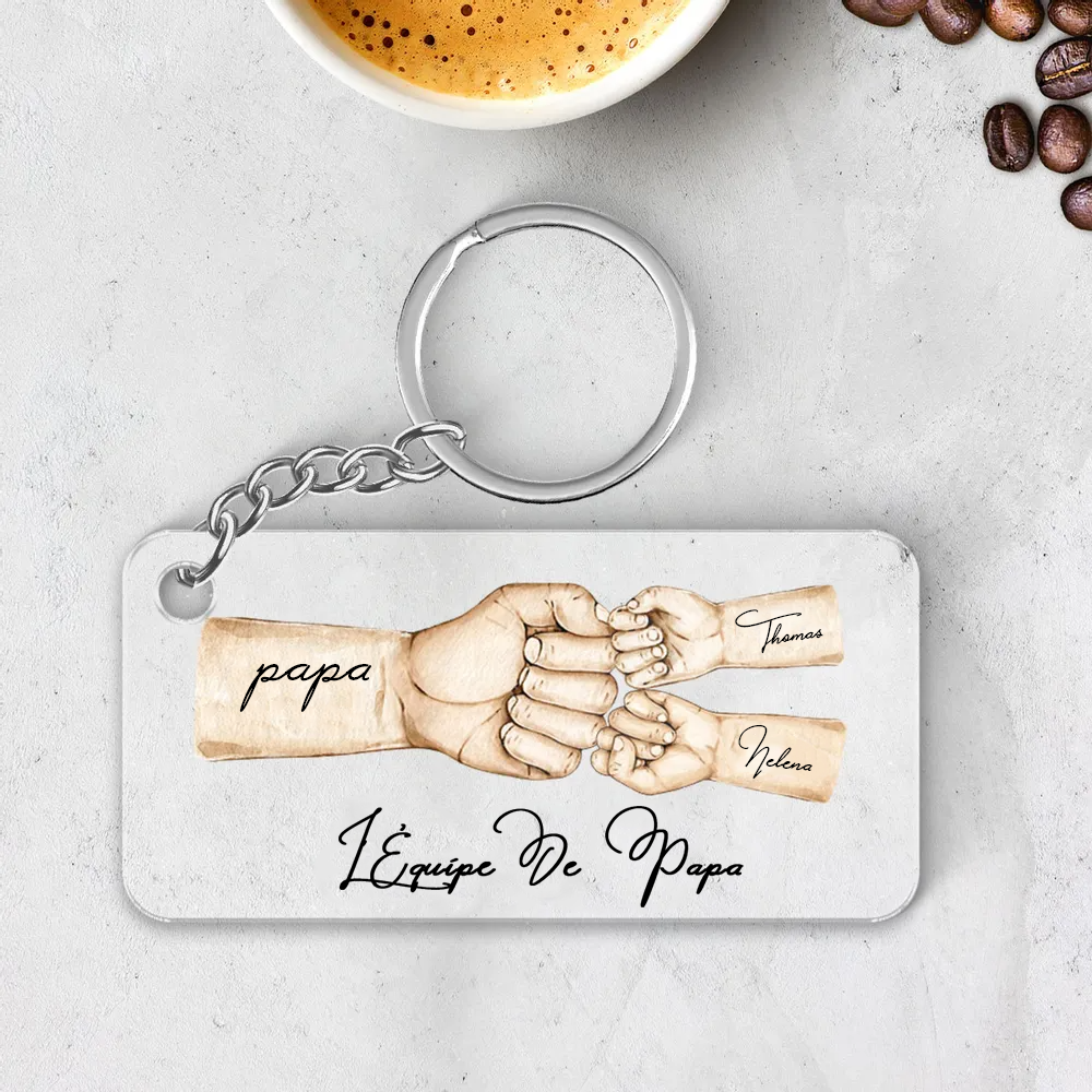 Coup franc – Porte-clés en acrylique personnalisé pour papa