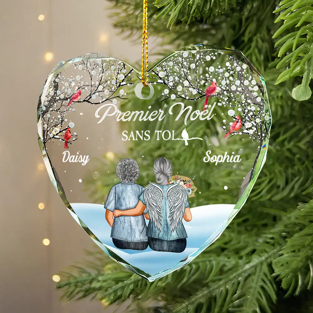 Noël sans toi – Ornement en verre personnalisé, décoration de sapin en mémoire