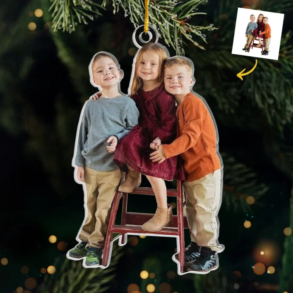 Ornement photo en acrylique – Décoration de Noël personnalisée pour la famille