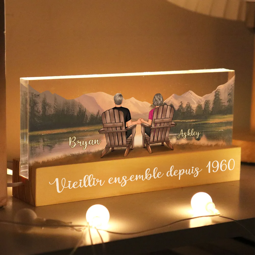 Lampe LED de nuit avec couple – Cadeau personnalisé pour couple LGBT