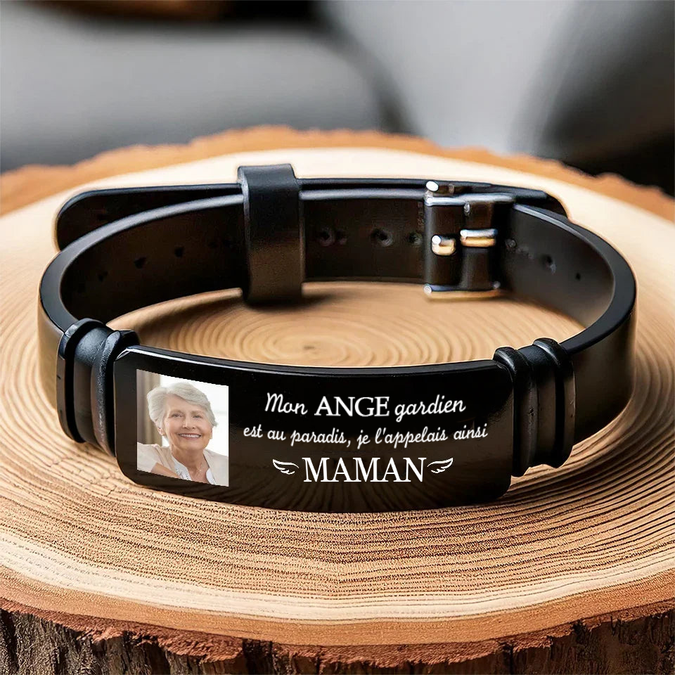 Bracelet en silicone personnalisé Ange gardien – Cadeau de deuil