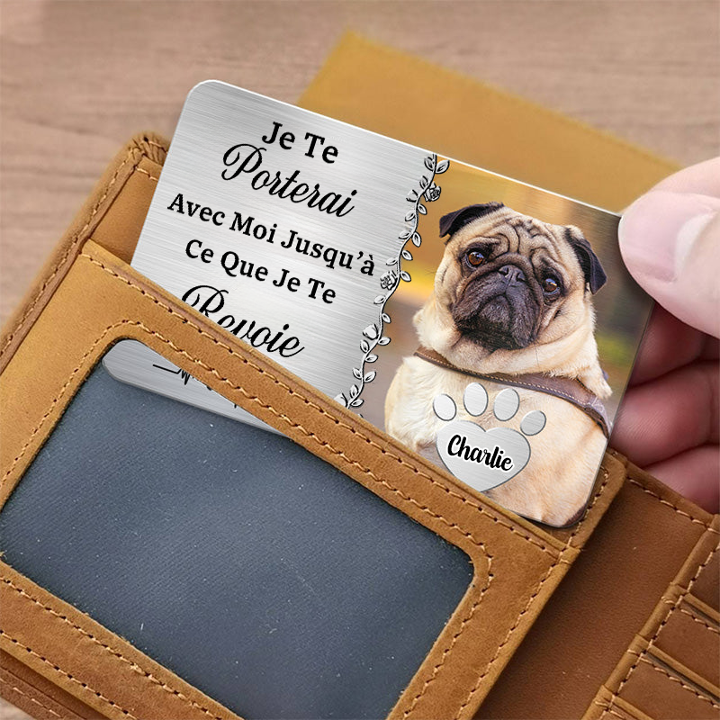 Carte portefeuille avec photo et texte Cadeau de condoléances pour animal de compagnie