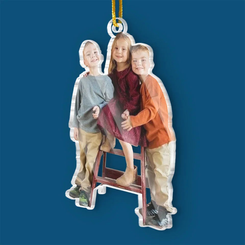 Ornement photo en acrylique – Décoration de Noël personnalisée pour la famille