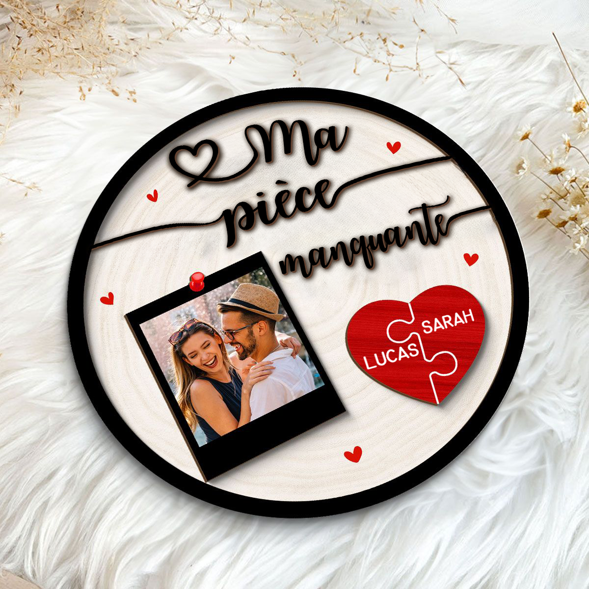 Plaque en bois personnalisée – « Ma moitié manquante » Cadeau pour couple