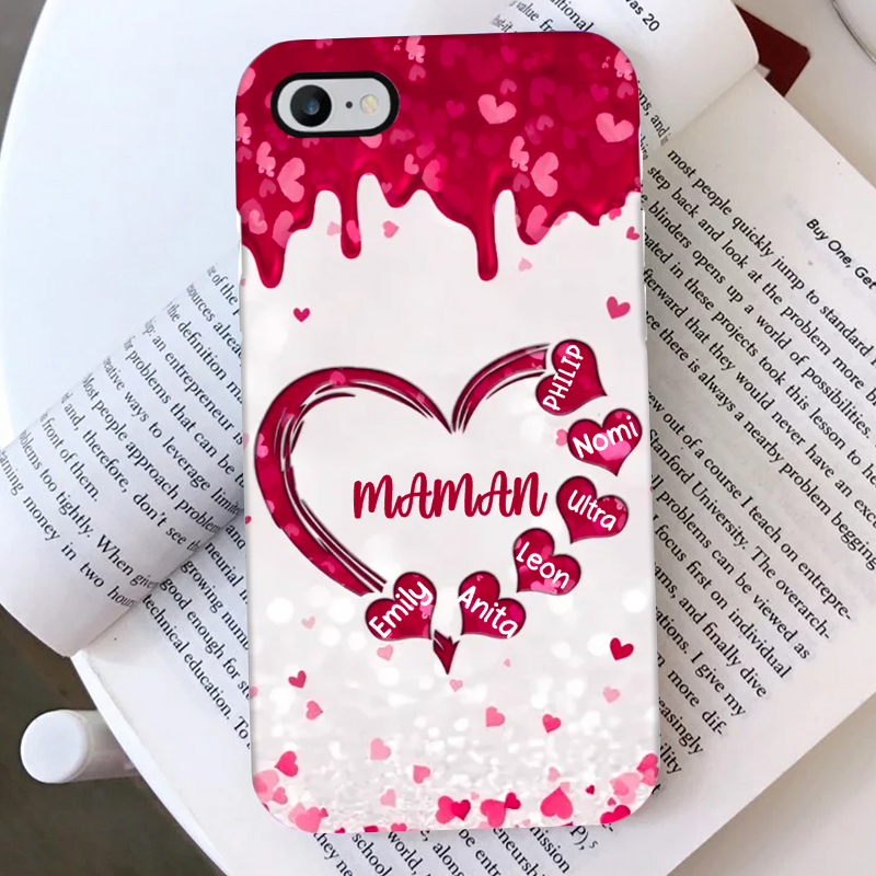 Coque personnalisée en silicone avec coeur pour Iphone Samsung