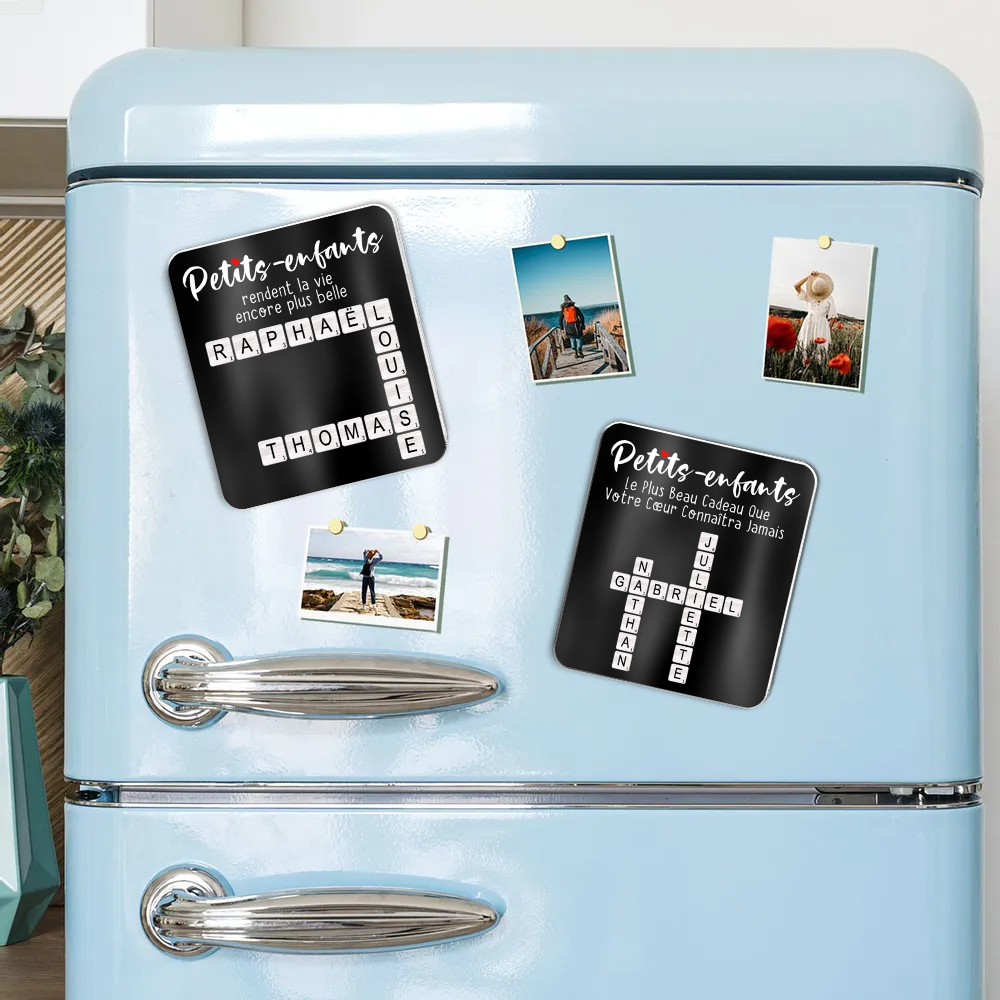 Magnet de réfrigérateur en acrylique personnalisé – Mots croisés – Cadeau pour Mamie