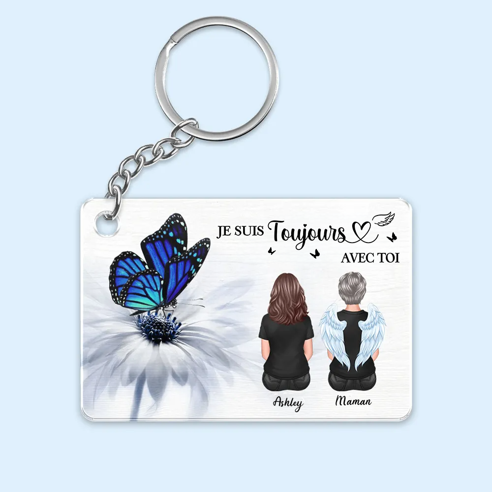 Toujours avec toi – Porte-clés personnalisé en acrylique, souvenir de deuil