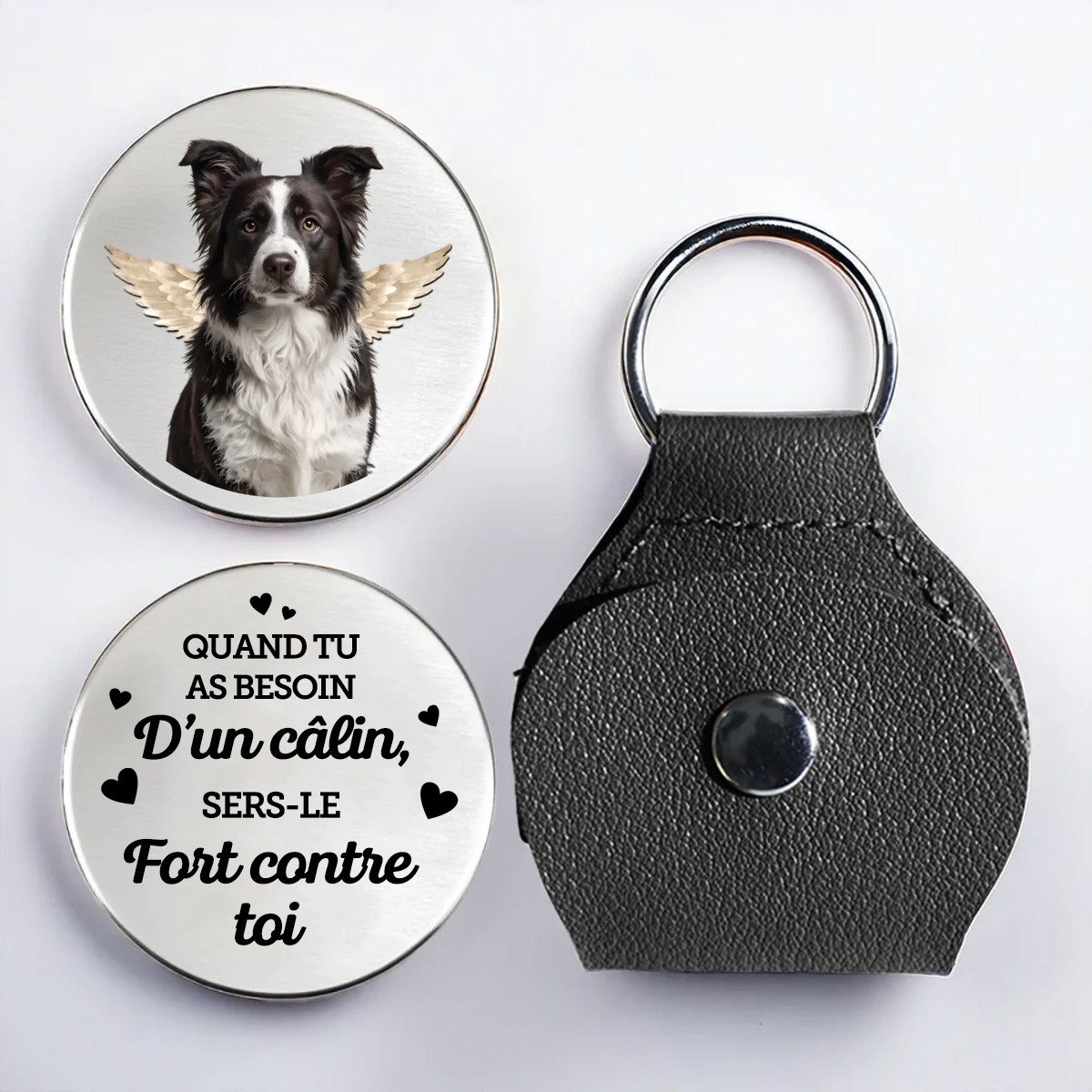 Ailes d’ange – Mini-câlin de poche avec photo, cadeau de deuil