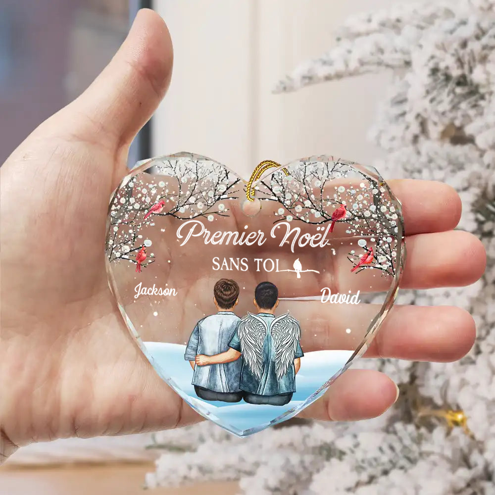 Noël sans toi – Ornement en verre personnalisé, décoration de sapin en mémoire
