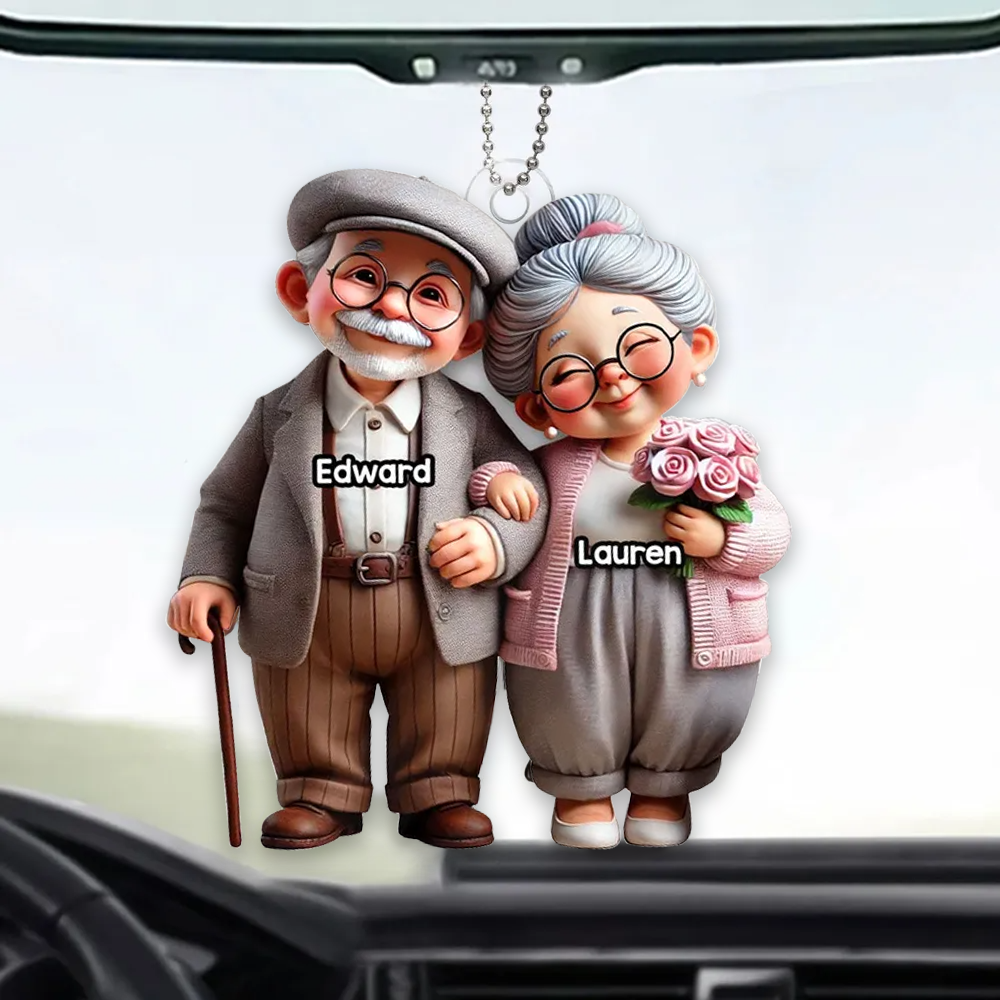 Porte-voiture en acrylique pour couple âgé – Cadeau pour couple et grands-parents