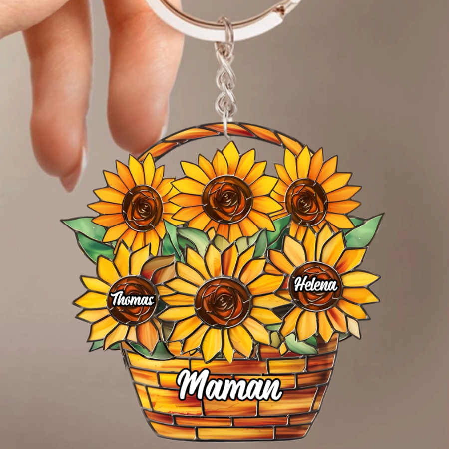 Tournesol – Porte-clés personnalisé pour maman et mamie