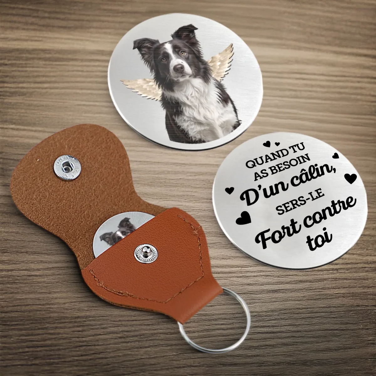 Ailes d’ange – Mini-câlin de poche avec photo, cadeau de deuil
