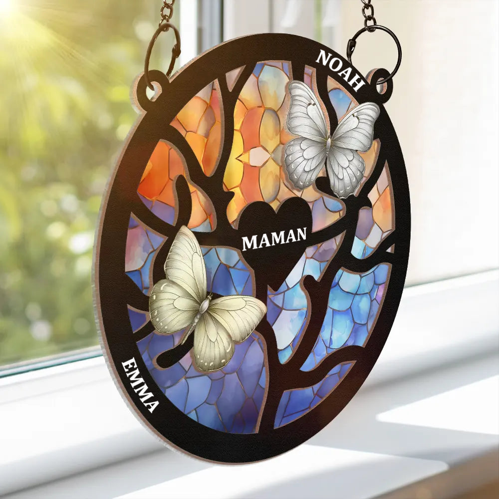 Papillons – Attrape-soleil personnalisé avec prénoms, cadeau pour Mamie, Maman et la famille