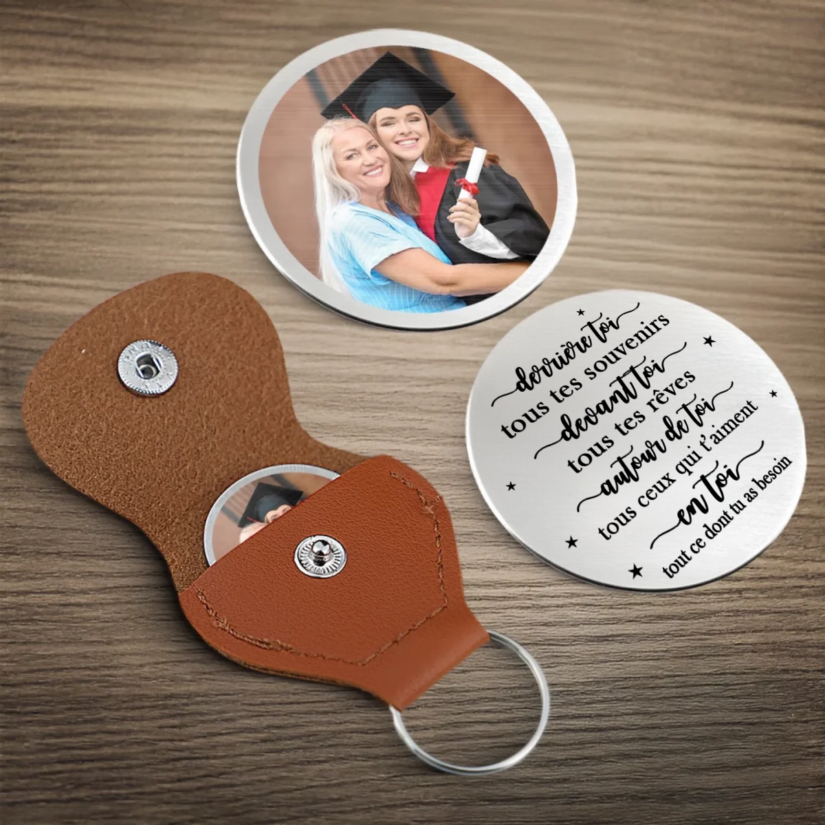 Câlin de poche avec photo – Cadeau de remise de diplôme