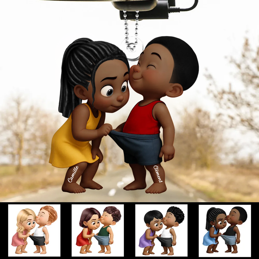 Pendentif en acrylique personnalisé avec noms, cadeau pour couple