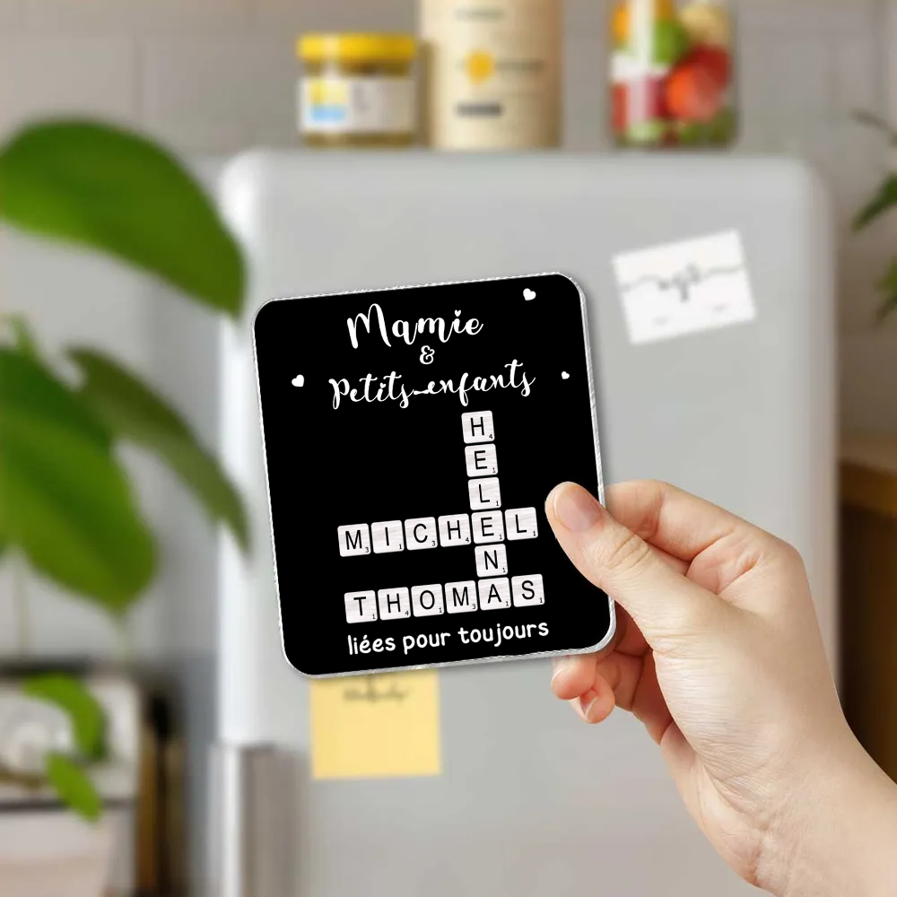Aimant de réfrigérateur en acrylique personnalisé – Mots croisés