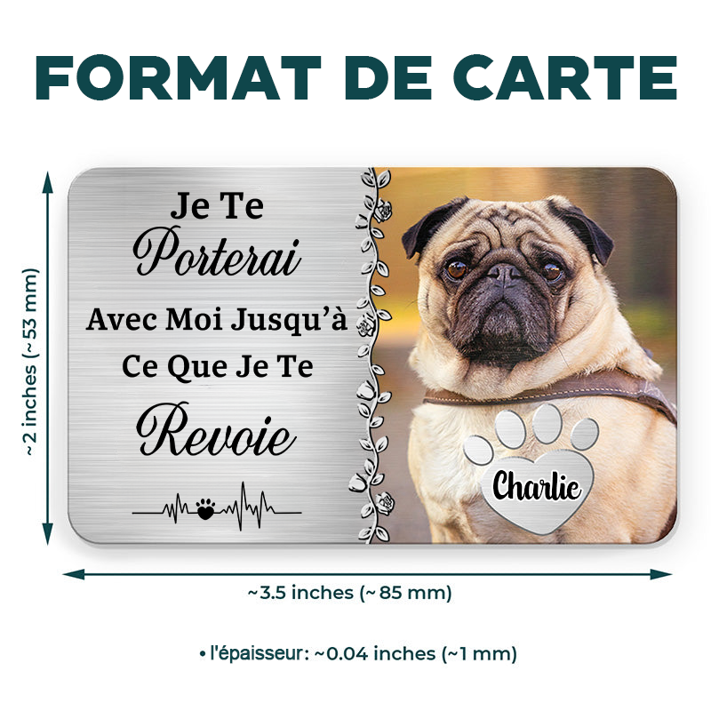 Carte portefeuille avec photo et texte Cadeau de condoléances pour animal de compagnie