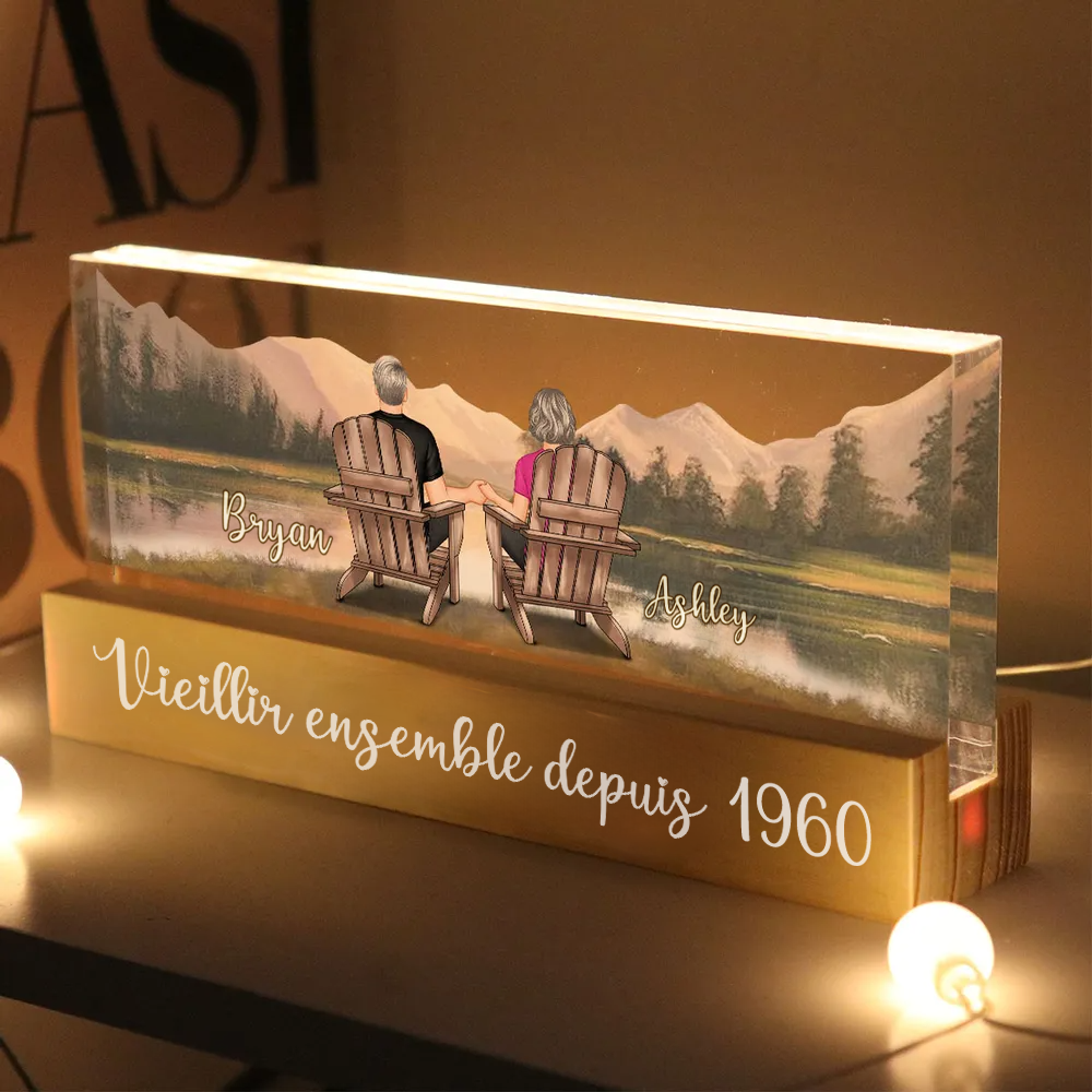 Lampe LED de nuit avec couple – Cadeau personnalisé pour couple LGBT