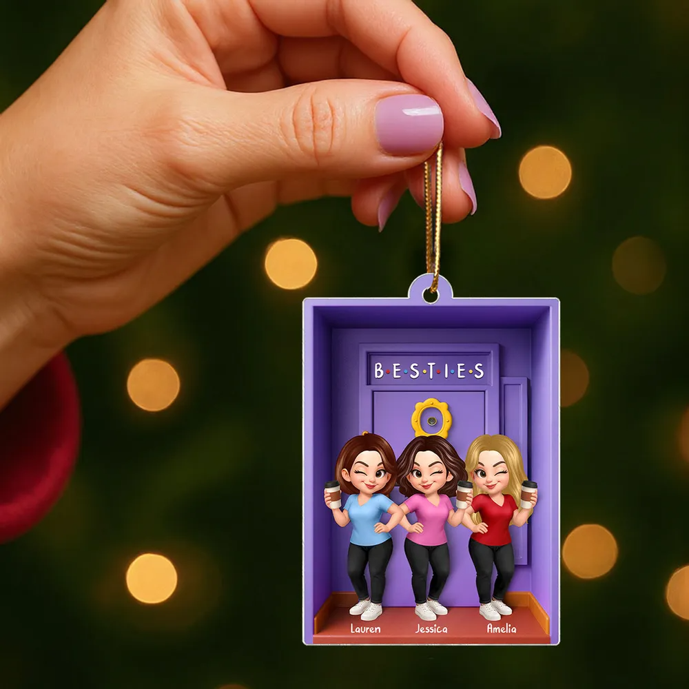 Orement en acrylique avec 2 à 6 femmes Décorations de Noël personnalisées pour sœur et meilleures amies