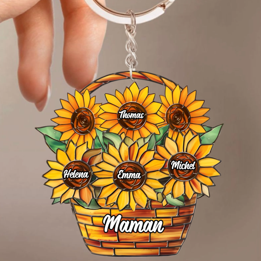 Tournesol – Porte-clés personnalisé pour maman et mamie