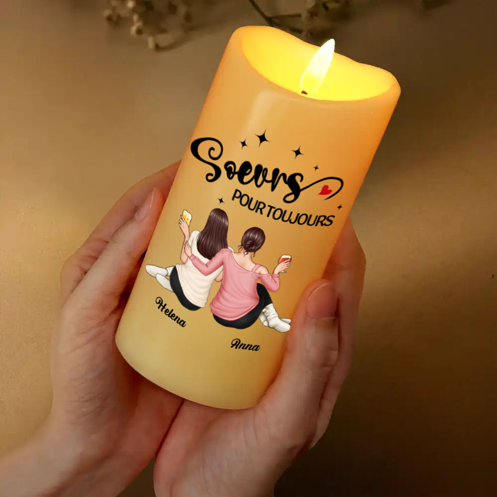 Bougie LED personnalisée pour amies et sœurs