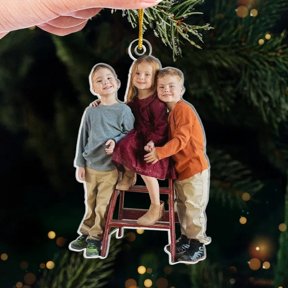 Ornement photo en acrylique – Décoration de Noël personnalisée pour la famille