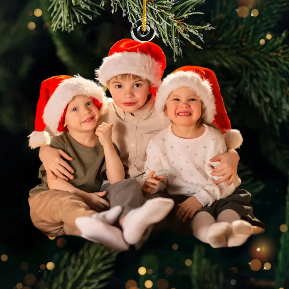 Ornement photo en acrylique – Décoration de Noël personnalisée pour la famille
