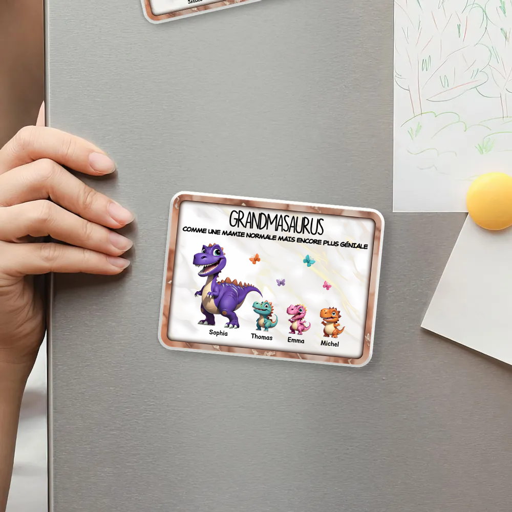 Maman/Mamie Dinosaure – Magnets de réfrigérateur en acrylique personnalisés