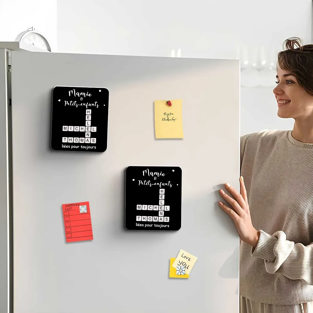 Aimant de réfrigérateur en acrylique personnalisé – Mots croisés