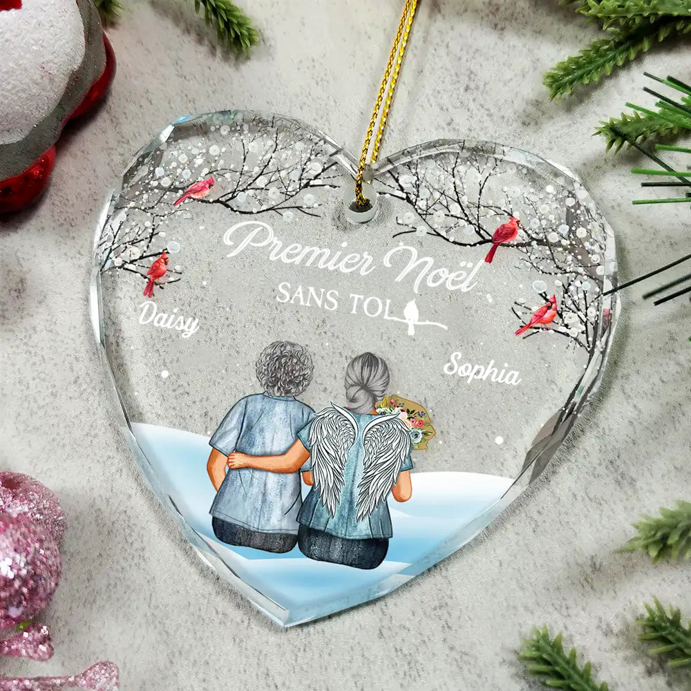 Noël sans toi – Ornement en verre personnalisé, décoration de sapin en mémoire