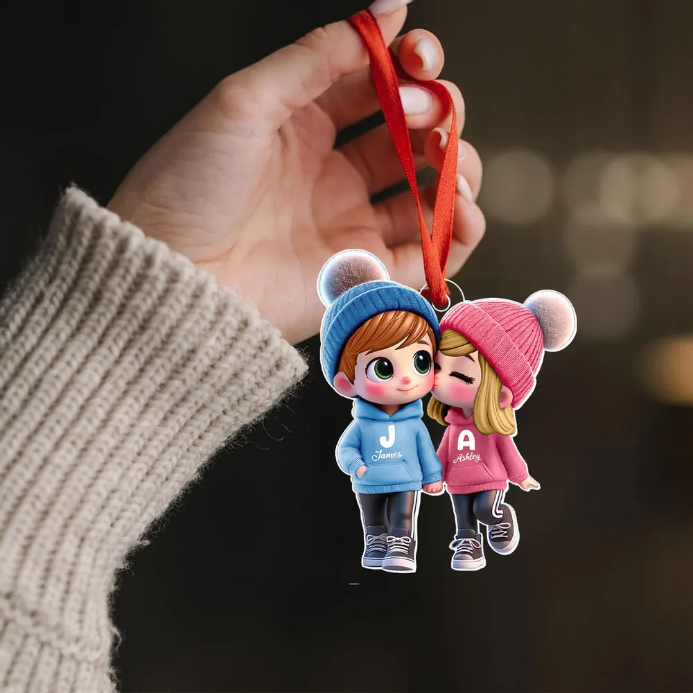 Pendentif de voiture personnalisé – Adorables amoureux