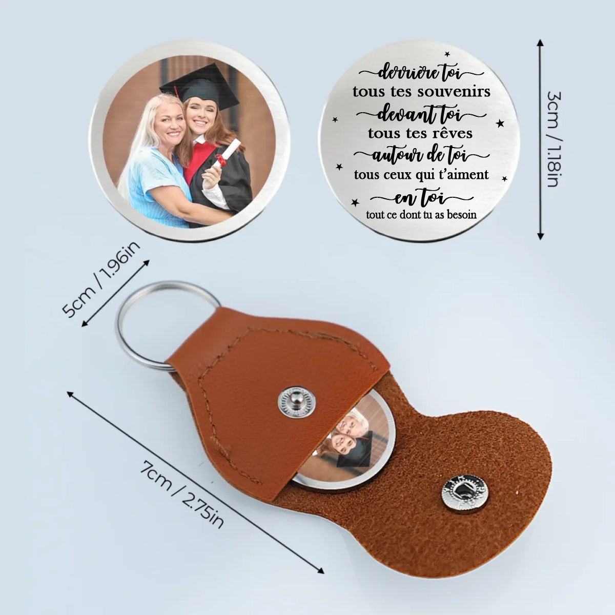 Câlin de poche avec photo – Cadeau de remise de diplôme