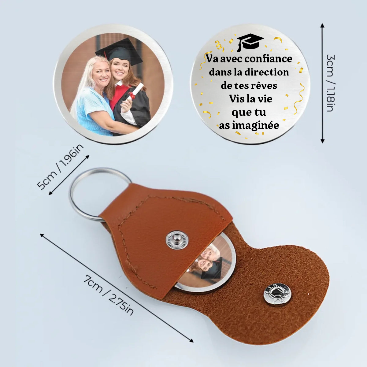 Câlin de poche avec photo – Cadeau de fin d’études
