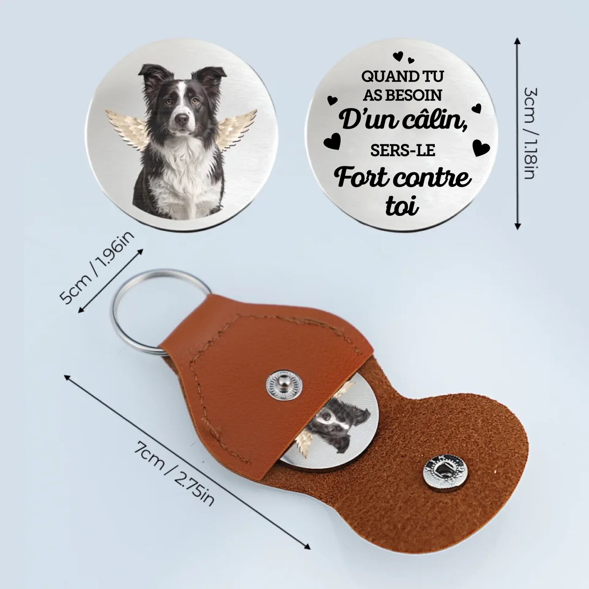Ailes d’ange – Mini-câlin de poche avec photo, cadeau de deuil