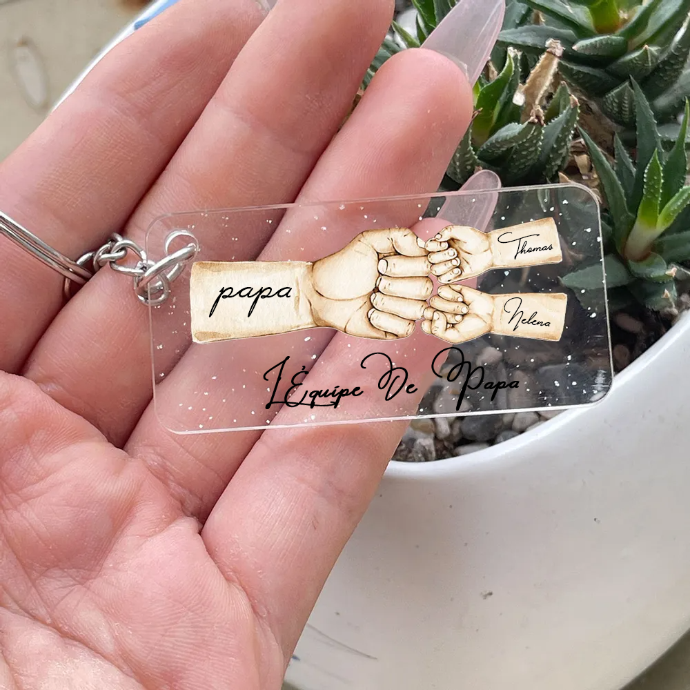 Coup franc – Porte-clés en acrylique personnalisé pour papa