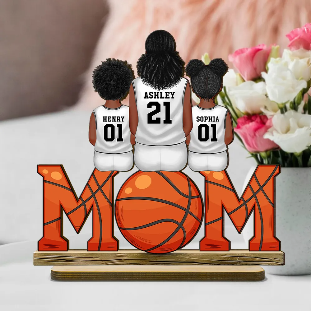 Maman de basketteur – Plaque en bois personnalisée MOM