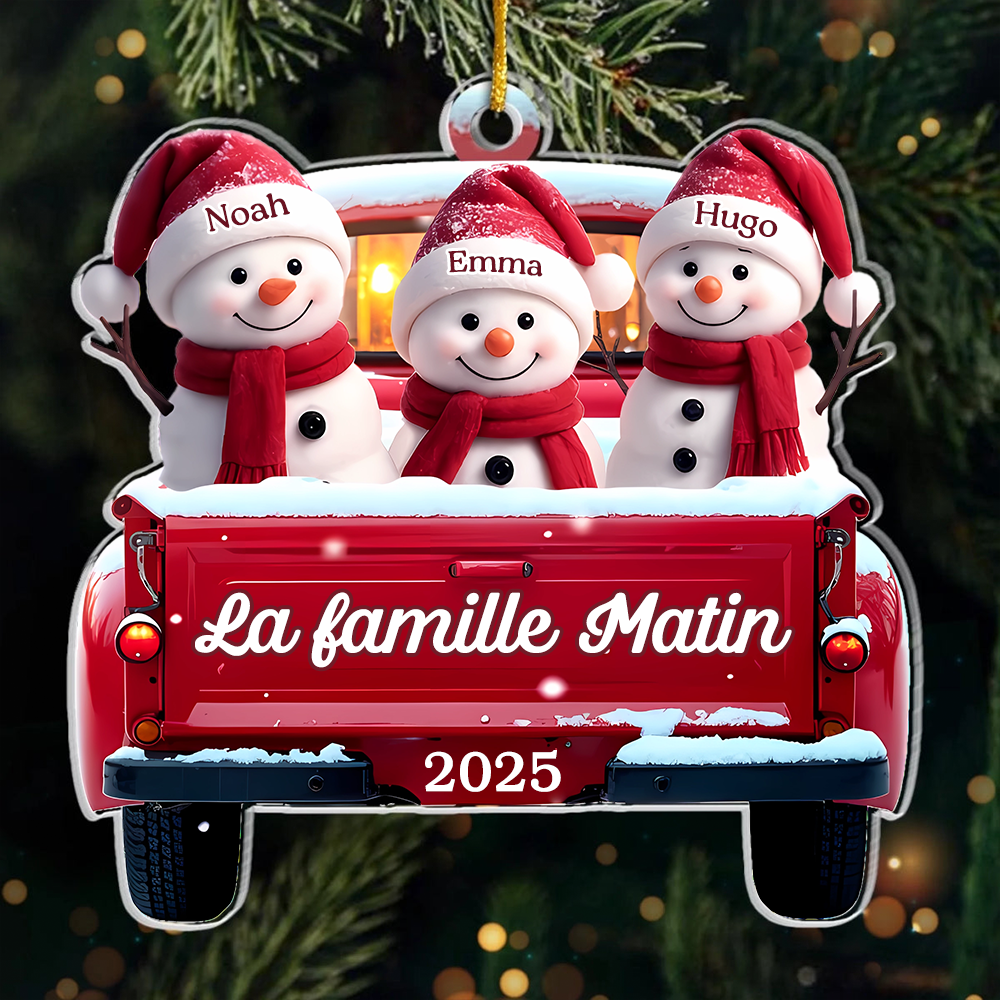 Orement acrylique Décoration de Noël personnalisée avec des bonhommes de neige pour famille