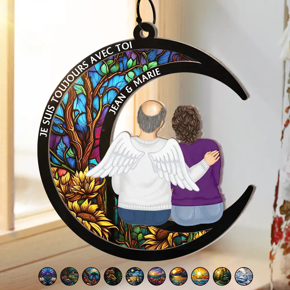 Toujours avec toi – Attrape-soleil personnalisé avec motif de lune