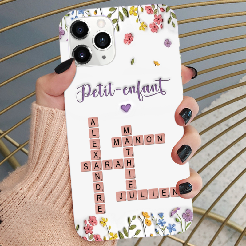 Mots croisés avec prénoms – Coque de téléphone personnalisée pour iPhone et Samsung