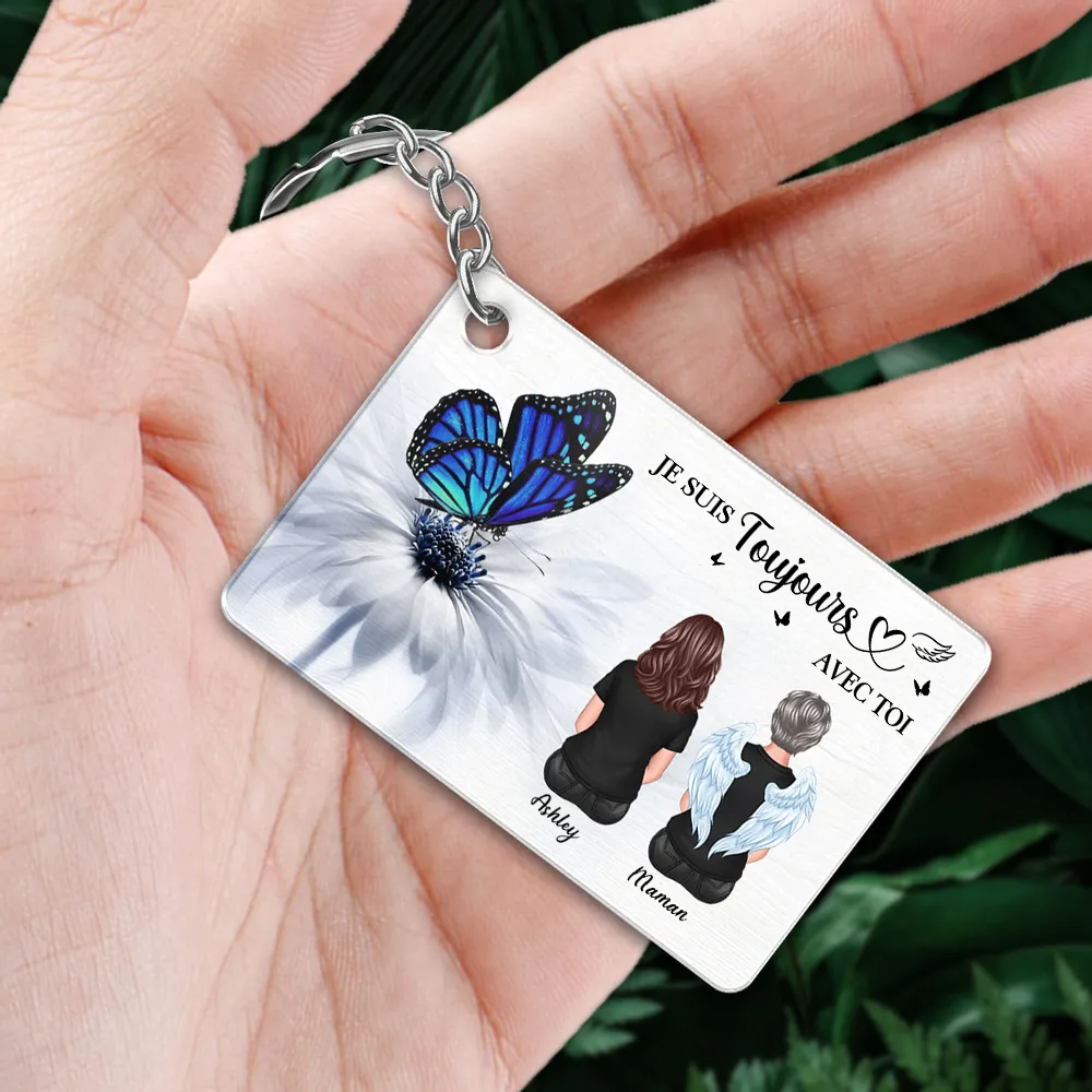 Toujours avec toi – Porte-clés personnalisé en acrylique, souvenir de deuil
