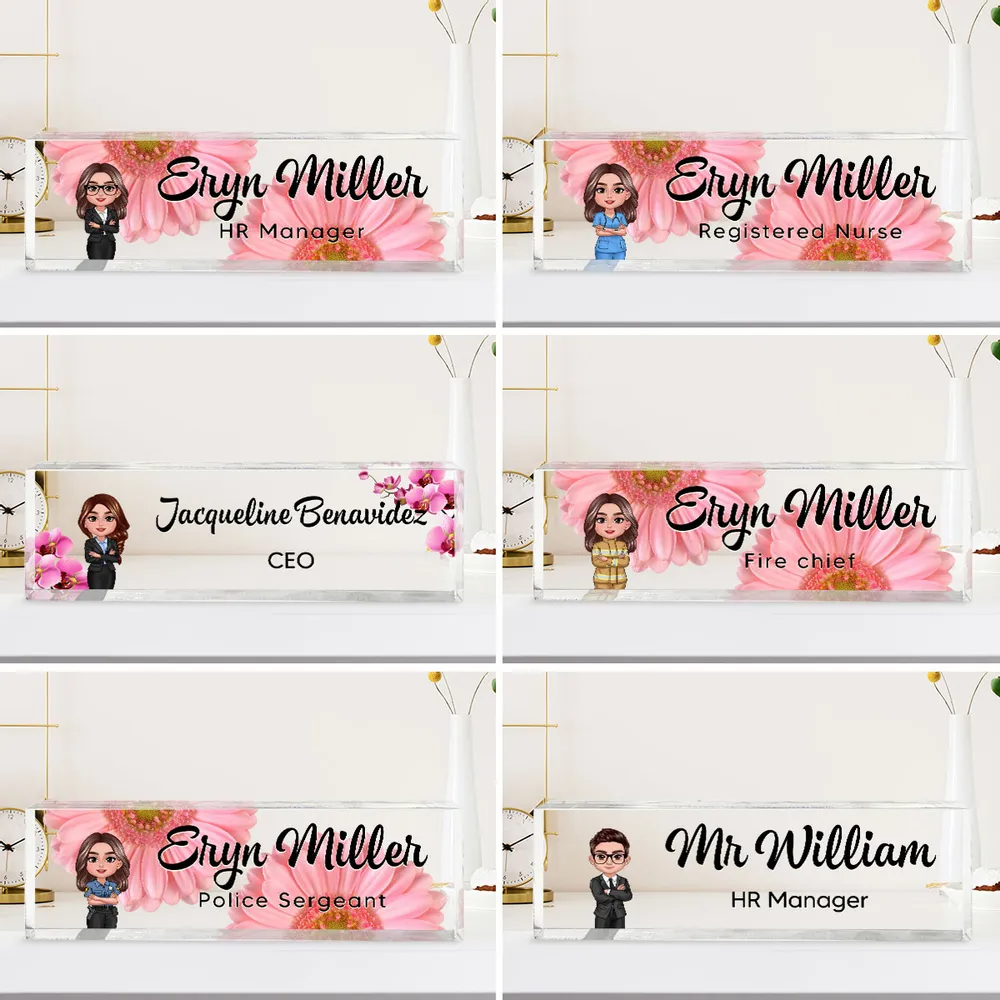 Plaque en acrylique personnalisée pour employé·e·s