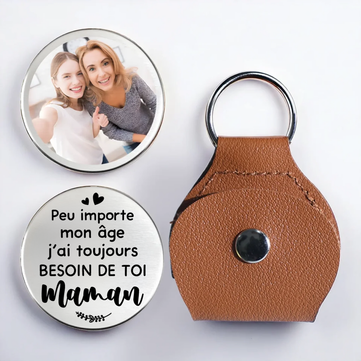 Mère et fille – Mini-câlin de poche avec photo