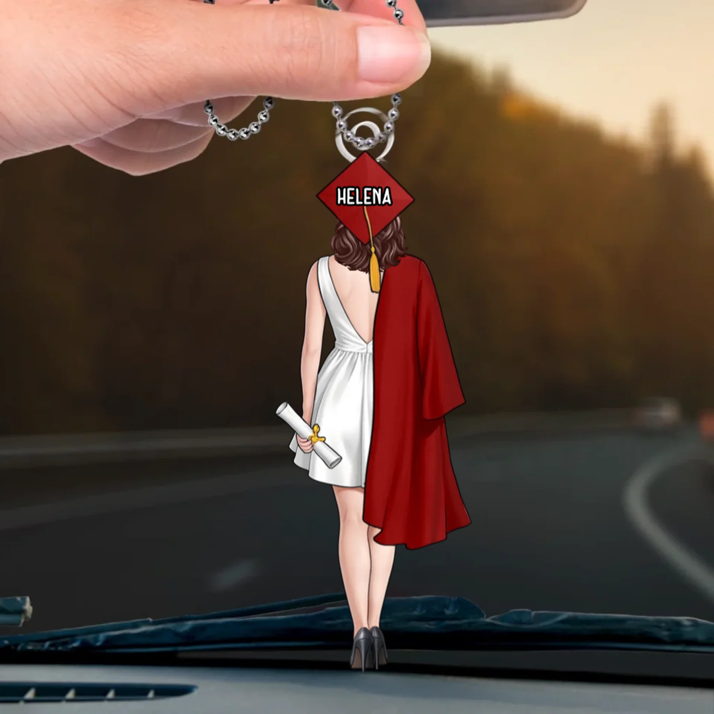 Pendentif de rétroviseur personnalisé pour la remise de diplôme
